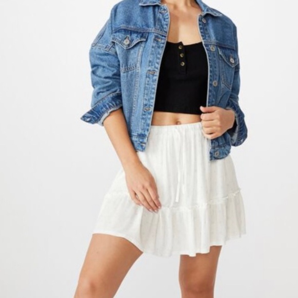 NWT Cotton On Ivy Tile White Mini Skirt